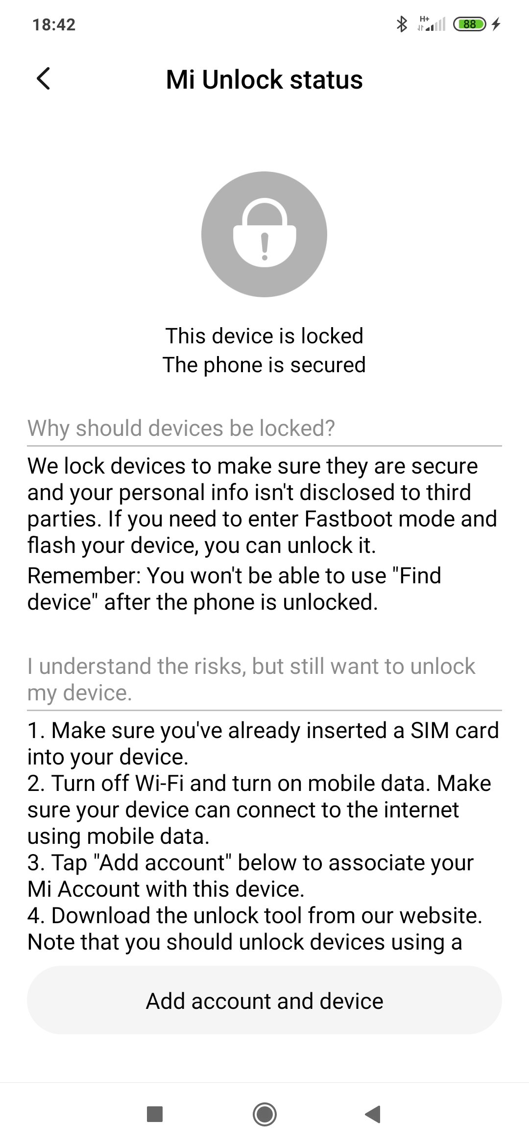 Screenshot of Mi Unlock (upper screen 1)